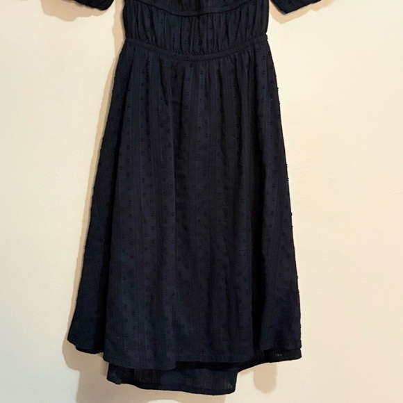 Japna Black Eyelet Cotton Puff Sleeve Open Back Dress - Picture 6 of 14